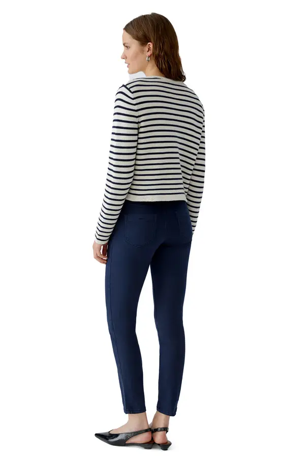 Striped Knit Long Sleeves Cardigan 4 Image