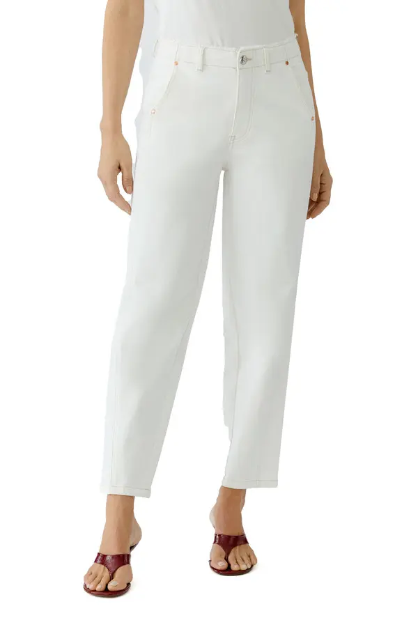 Relaxed Fit Tapered Cut Elasticated Cotton Denim Jeans 1 Image