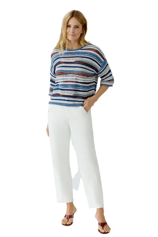 Relaxed Fit Tapered Cut Elasticated Cotton Denim Jeans 2 Image