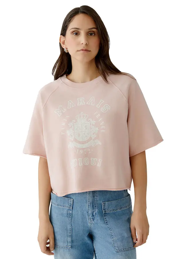 Oversized Cotton Cropped Short Sleeve T-shirt  1 Image