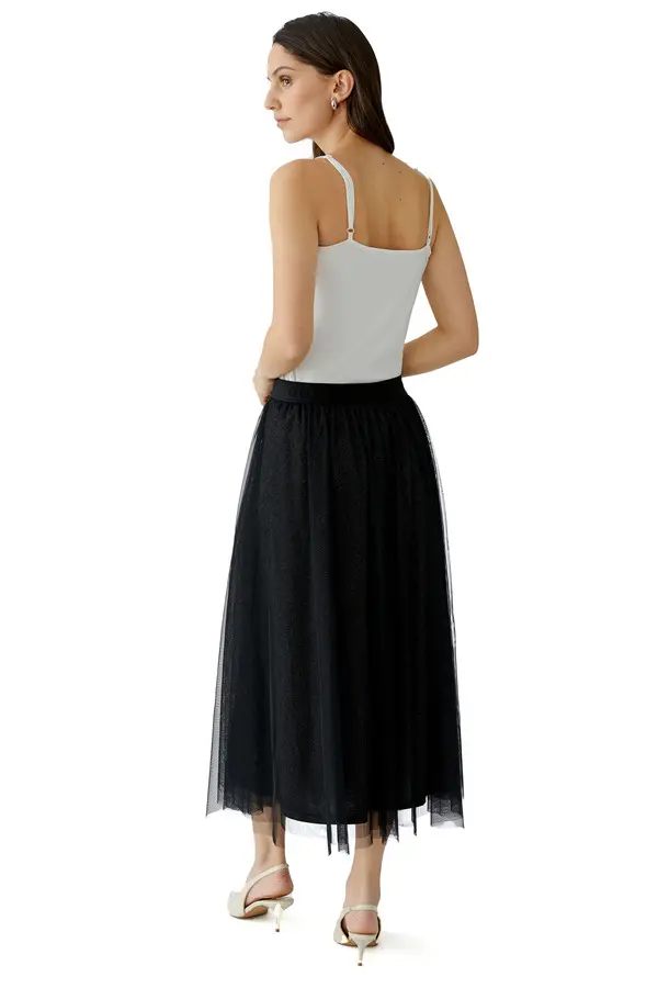 Double-layered Tulle Midi Skirt 3 Image