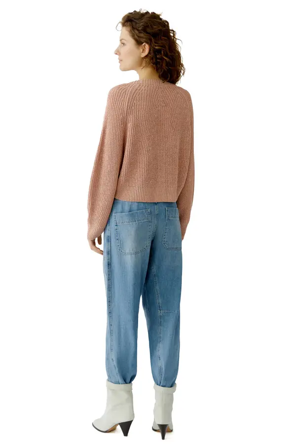 Deep V-neck Mix Knitted Long Sleeve Cardigan
 1 Image