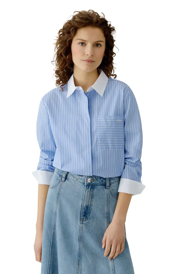 Extra Long Striped Long Sleeve Shirt  1 Image