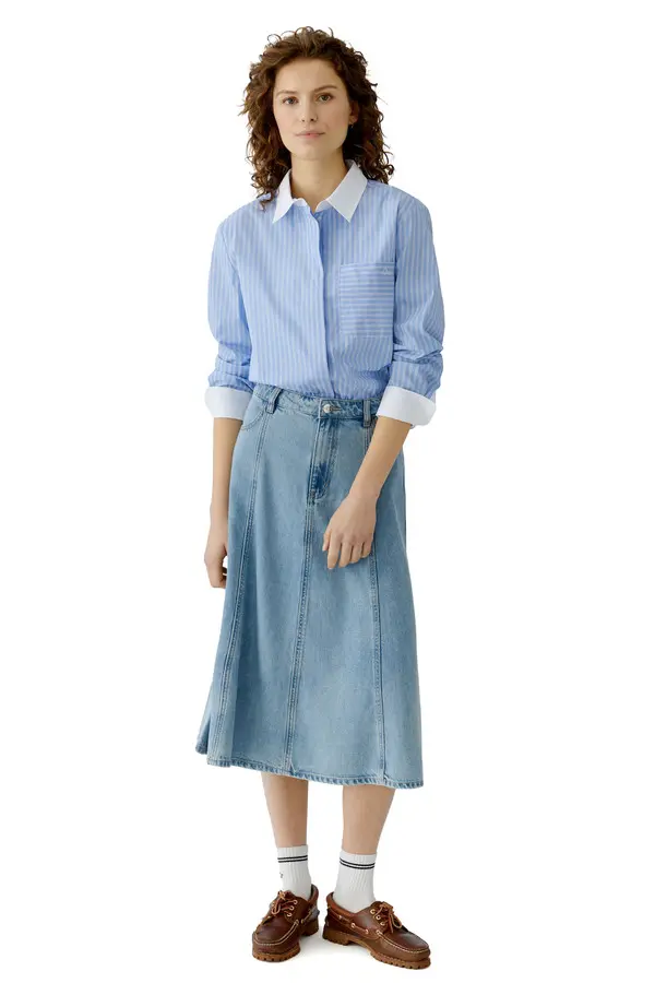 Extra Long Striped Long Sleeve Shirt  2 Image