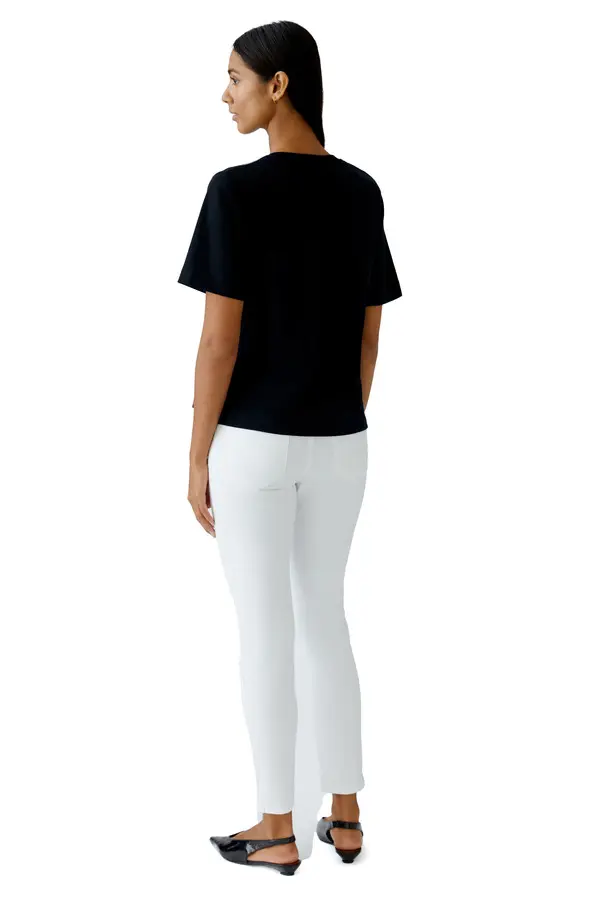 Straight Cut Pure Cotton Short Sleeve Top 1 Image