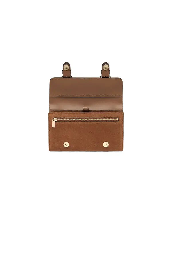 Suede & Leather Multi-Compartment Clutch Wallet 3 Image