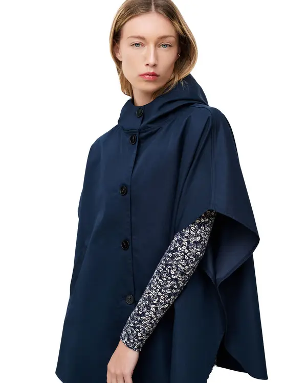 Hooded Poncho with Button Front 3 Image