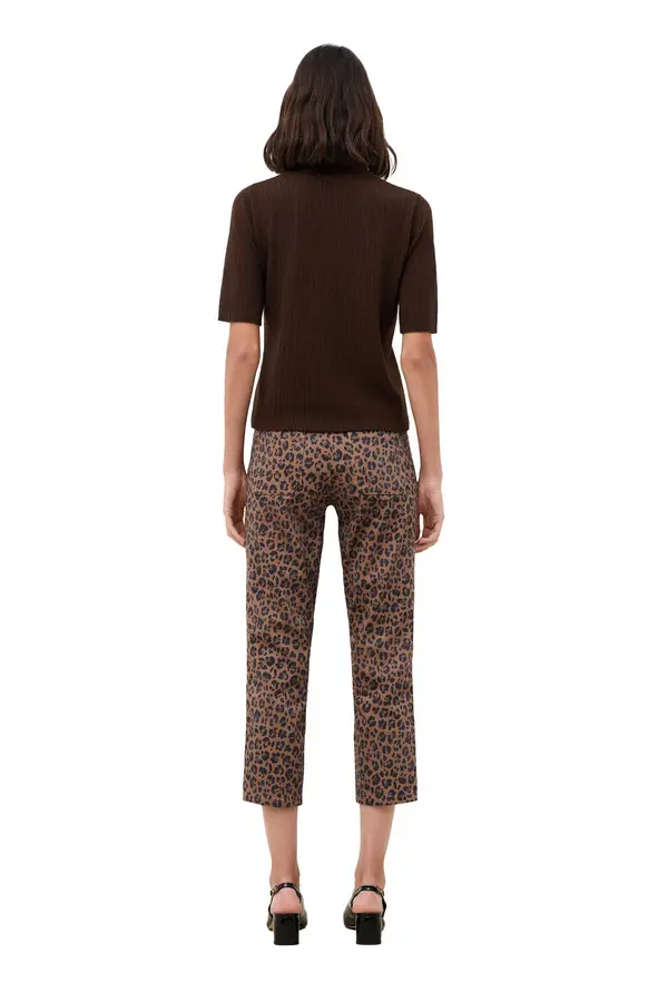 Short-Sleeved Pointelle Knit Polo Top 1 Image