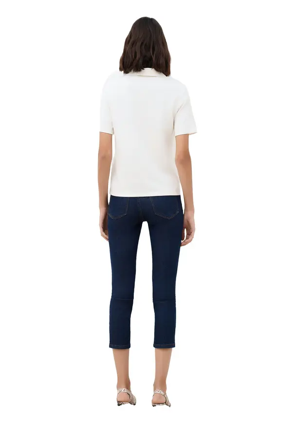 Short Sleeve Polo with Gold Button Detail 2 Image