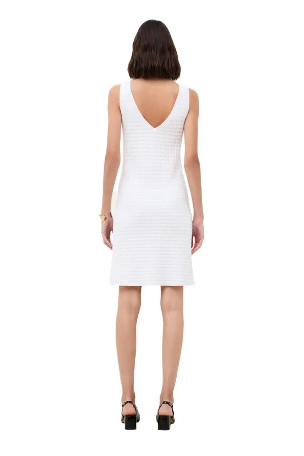 Sleeveless Textured Knit Short Dress 2 Image