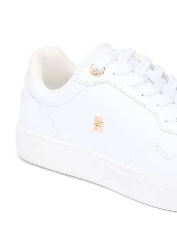 Leather Mixed Texture Cupsole Sneakers 1 Image