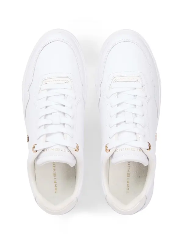 Leather Mixed Texture Cupsole Sneakers 2 Image