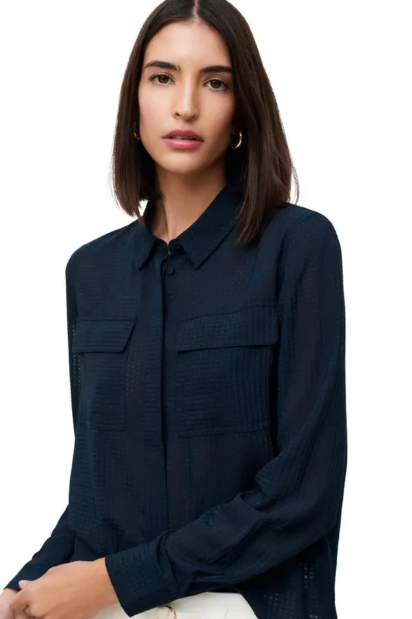Button-Down Shirt with Dual Flap Pockets 2 Image