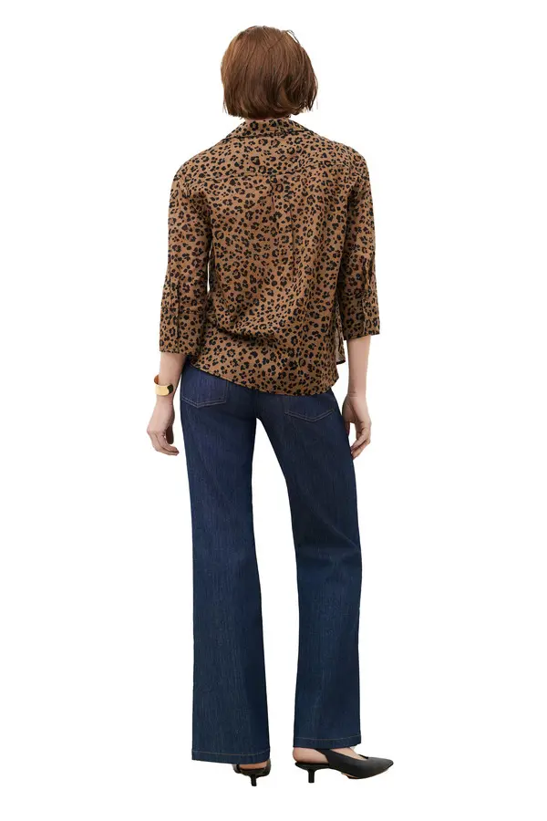 Relaxed Fit Cheetah Printed Long Sleeve Shirt 2 Image