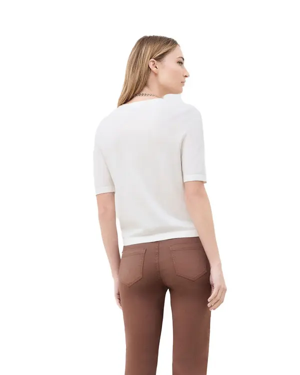 Knit Short Sleeve Top with Patch Pockets 2 Image