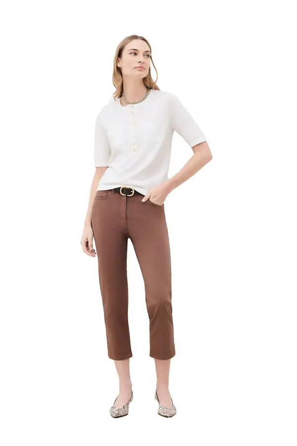 Knit Short Sleeve Top with Patch Pockets 3 Image