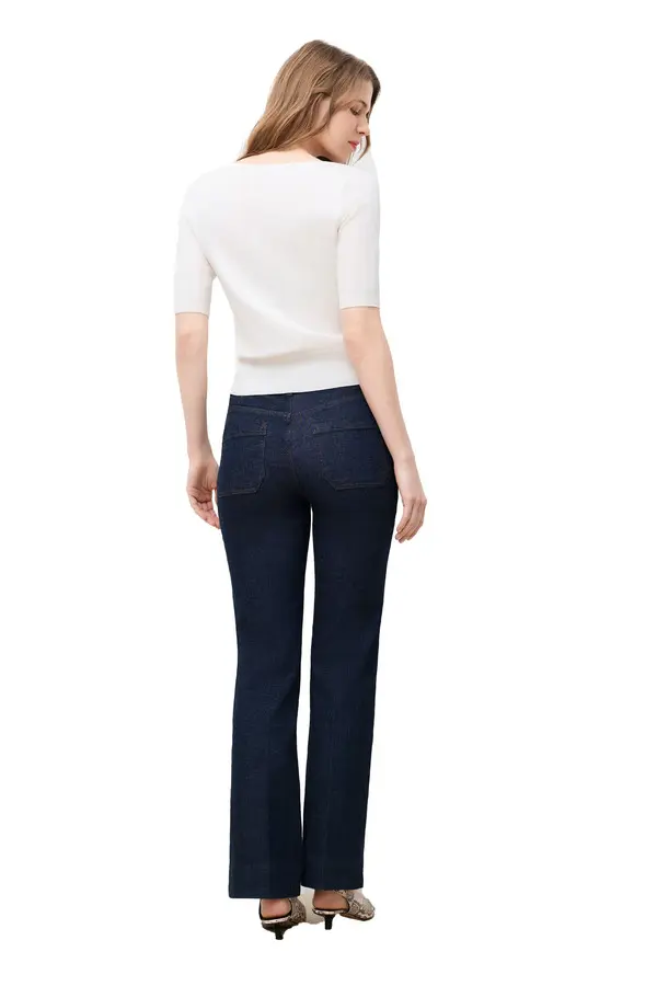 Short-Sleeve Sweater with Ribbed Trim 3 Image