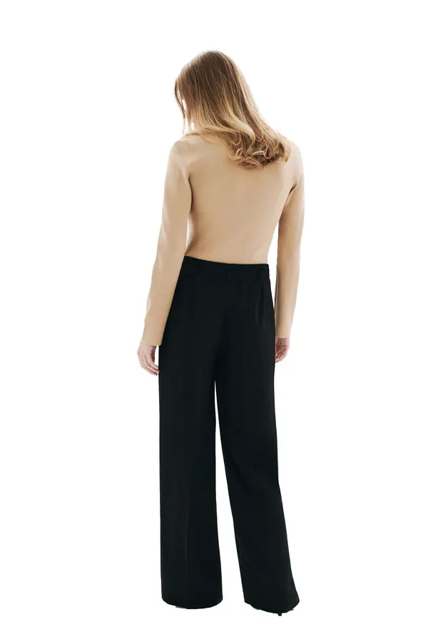 High-Waisted Wide-Leg Belted Trousers 1 Image