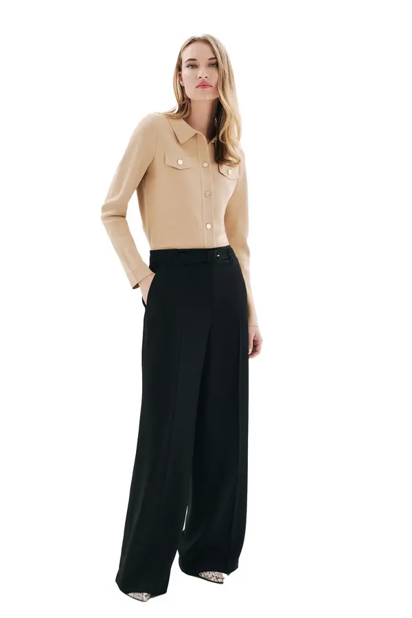 High-Waisted Wide-Leg Belted Trousers 2 Image