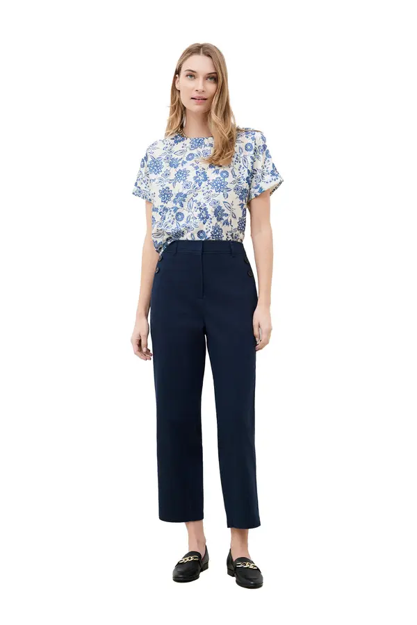 Straight-Leg Pants with Button Detail 1 Image