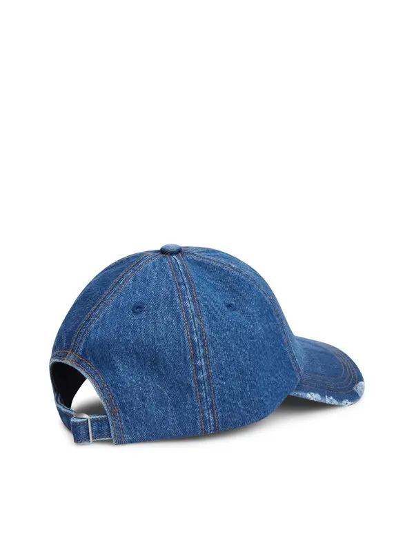 Distressed Denim Baseball Cap 1 Image