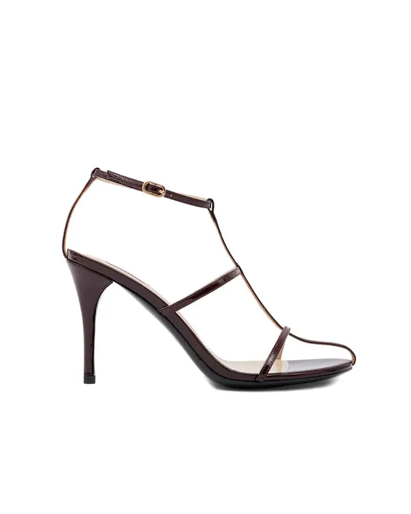 Patent T-Strap Stiletto Sandals 1 Image