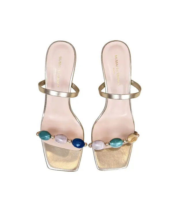 High Heeled Mule with Multicolored Cabochons 1 Image