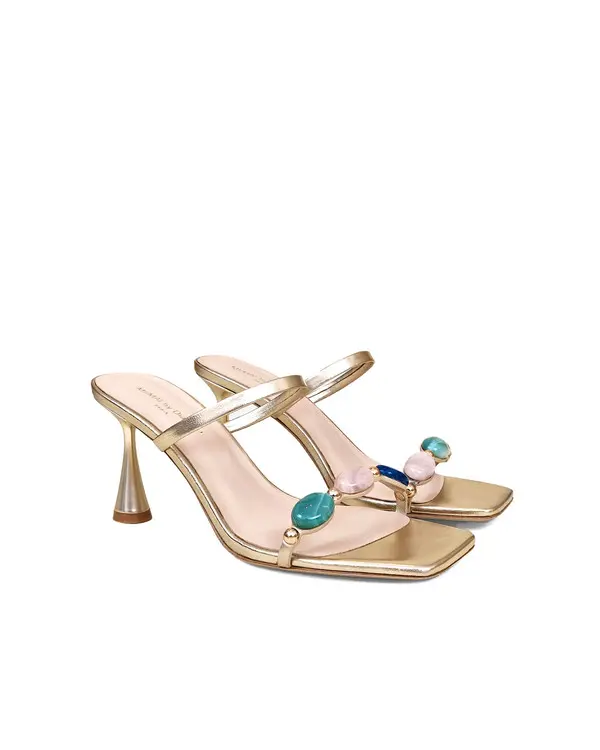 High Heeled Mule with Multicolored Cabochons 2 Image