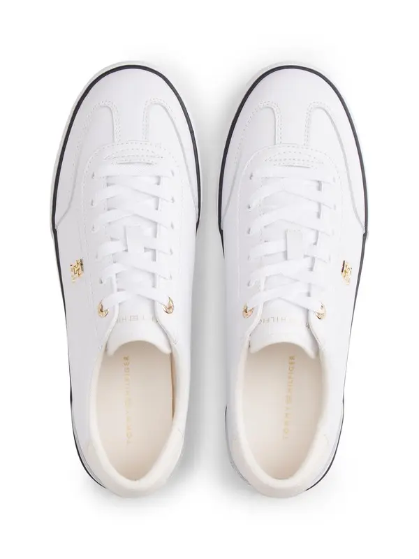 Leather TH Monogram Lace-Up Sneakers  2 Image