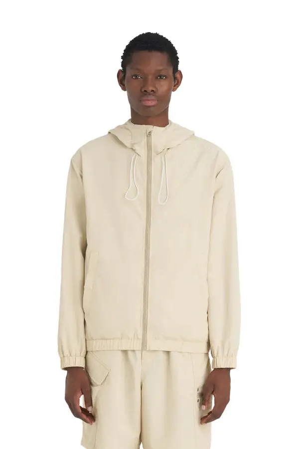 Long Sleeve Nylon Windbreaker With Ribbed Finishes 1 Image