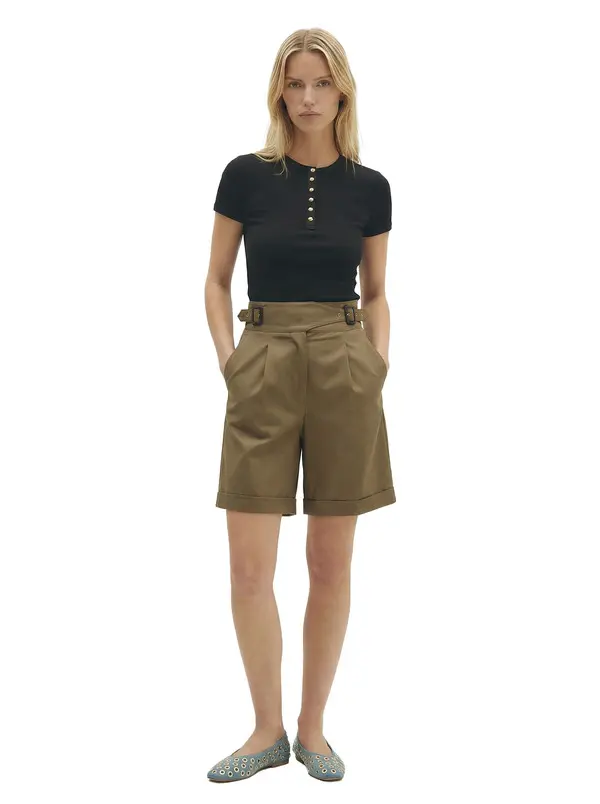 Round-Neck T-Shirt with Buttons 5 Image