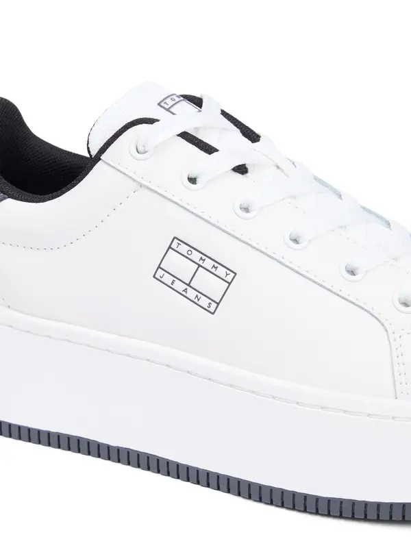 Essential Logo Leather Platform Sneakers 1 Image