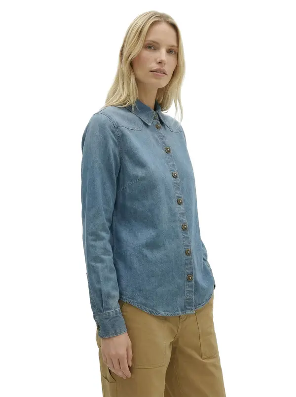 Long-Sleeve Shirt With Flower Buttons 2 Image