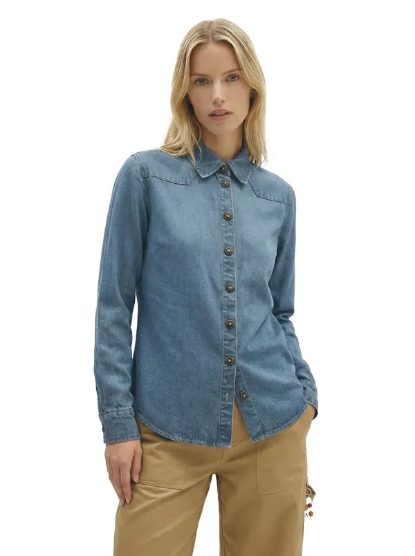 Long-Sleeve Shirt With Flower Buttons 3 Image