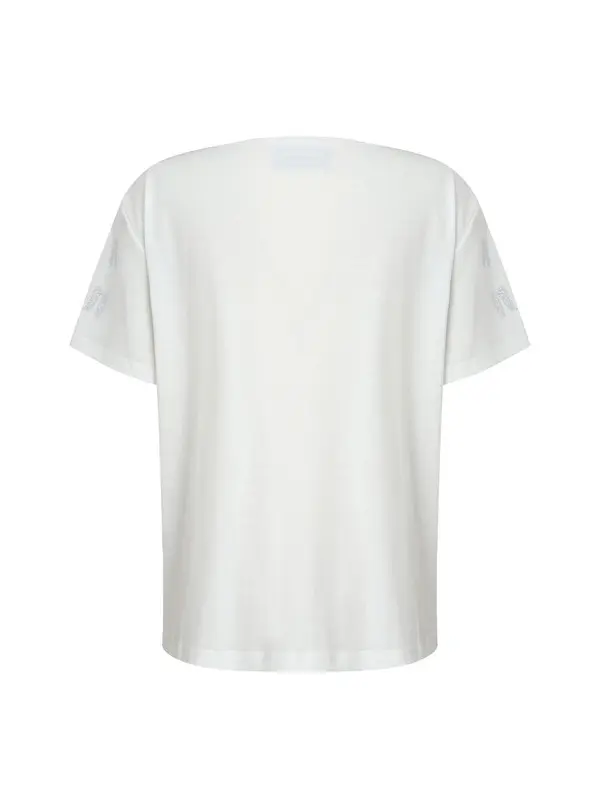 V-Neck T-Shirt With Rhinestone Wings 1 Image