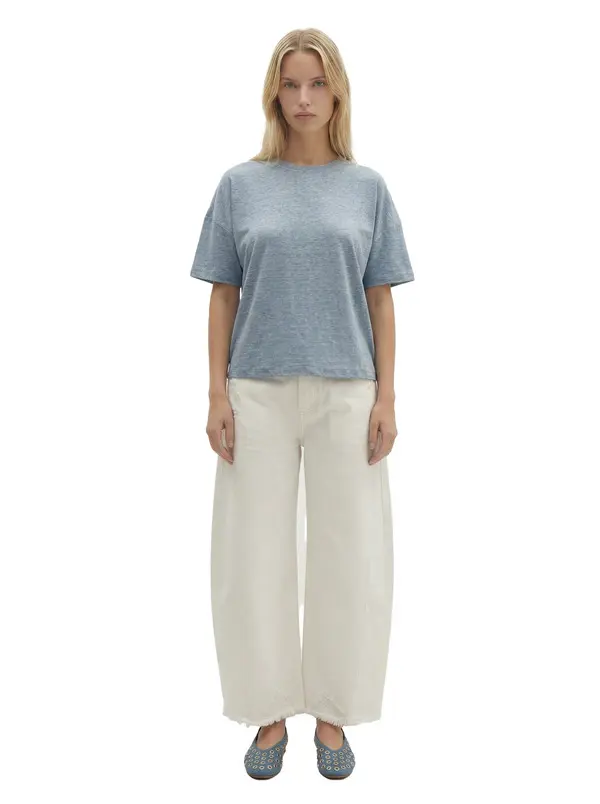 Linen T-Shirt With Embroidered Wings 2 Image