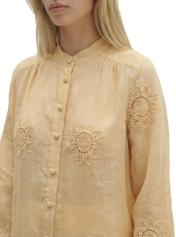 Long-Sleeved Shirt With Floral Embroidery 2 Image