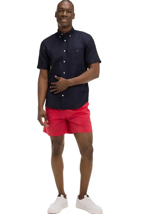 Solid Color Small Logo Swim Shorts 2 Image