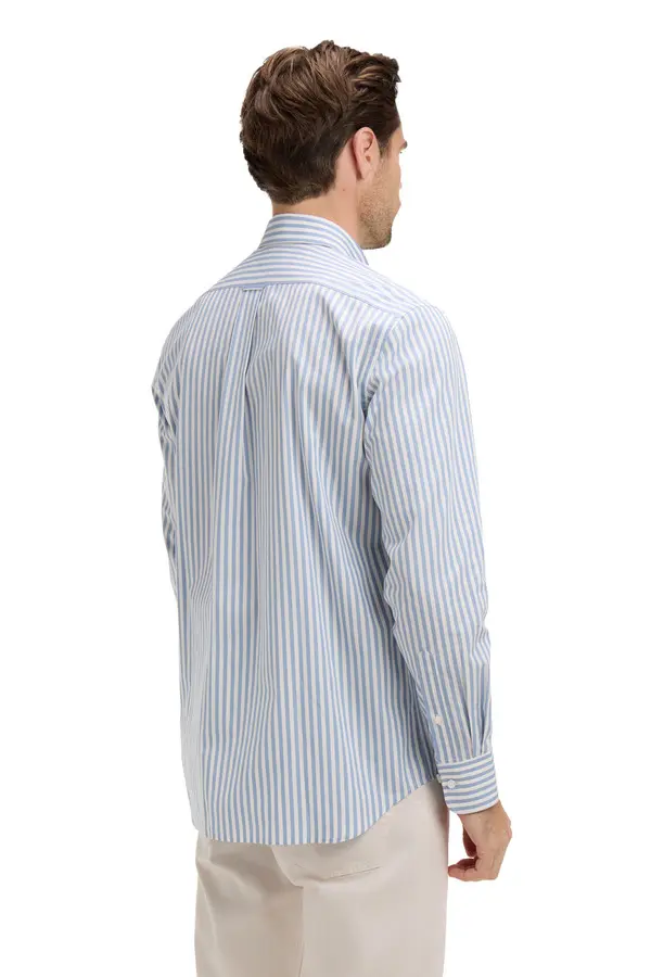 Striped Cotton Long Sleeve Shirt 2 Image