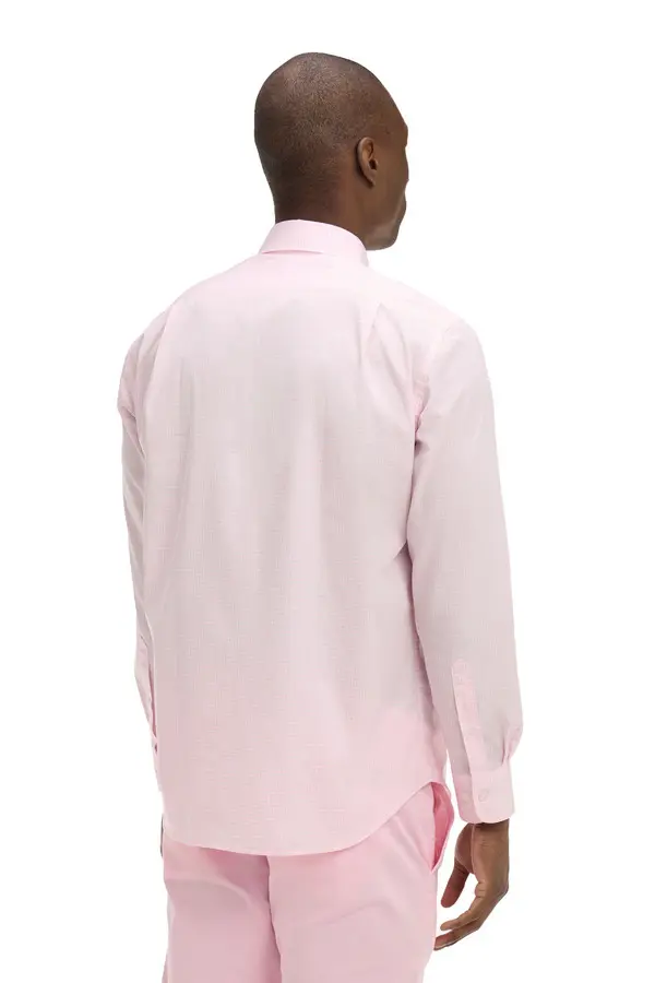Regular Fit Checked Dobby Cotton Shirt 1 Image