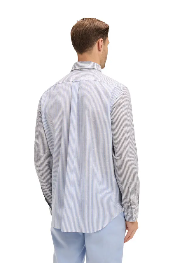 Striped Dobby Jacquard Cotton Shirt 1 Image
