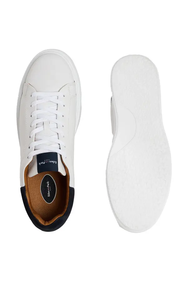Grained Leather Sneakers with Suede Heel 2 Image