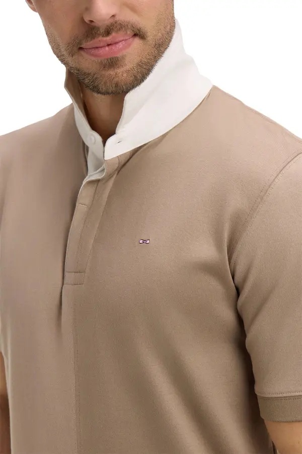 Cotton Short-Sleeve T-Shirt With Vertical Panels 1 Image