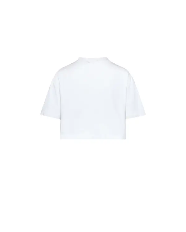 Kids Girls Crop-Style T-shirt with Glitter Lips Graphic 1 Image