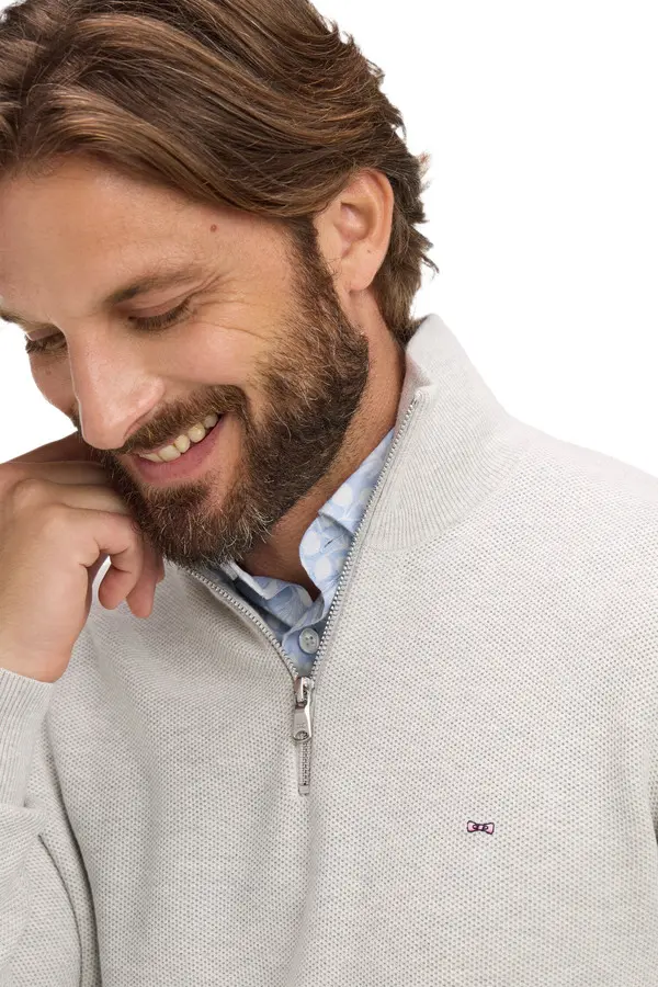 Truck-Neck Cotton Sweater  2 Image