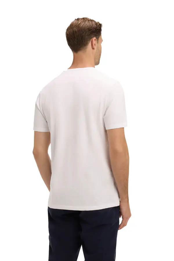 Regular Fit Short-Sleeve Slub Cotton Jersey T-Shirt  2 Image