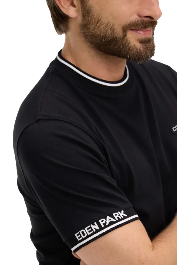 Short-Sleeve Jacquard Cotton T-Shirt 2 Image