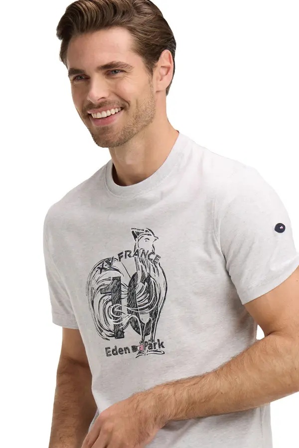 Short-Sleeve XV De France Printed Cotton T-Shirt 3 Image