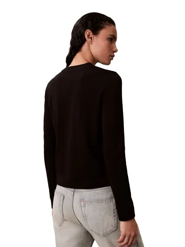 Regular Fit Cotton Long Sleeve Logo T-shirt 1 Image