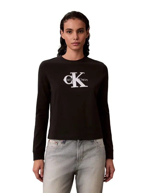 Regular Fit Cotton Long Sleeve Logo T-shirt 2 Image